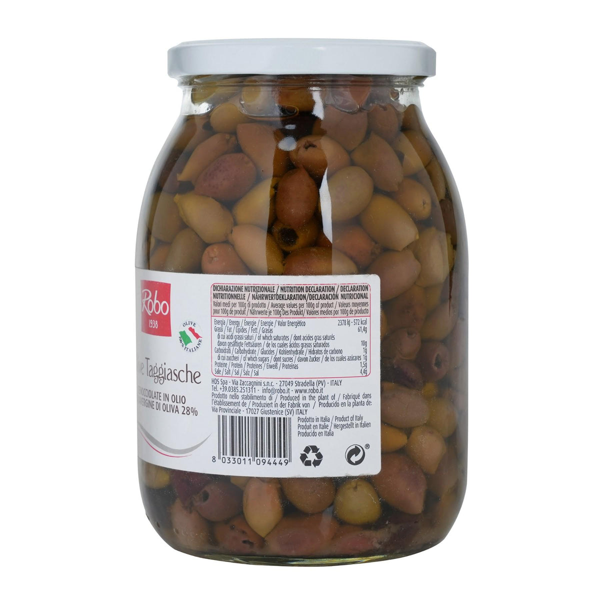 Pitted Taggiasche Olives in Extra Virgin Olive Oil