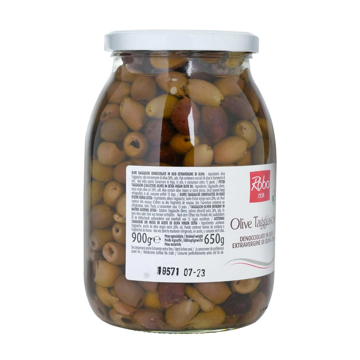 Pitted Taggiasche Olives in Extra Virgin Olive Oil