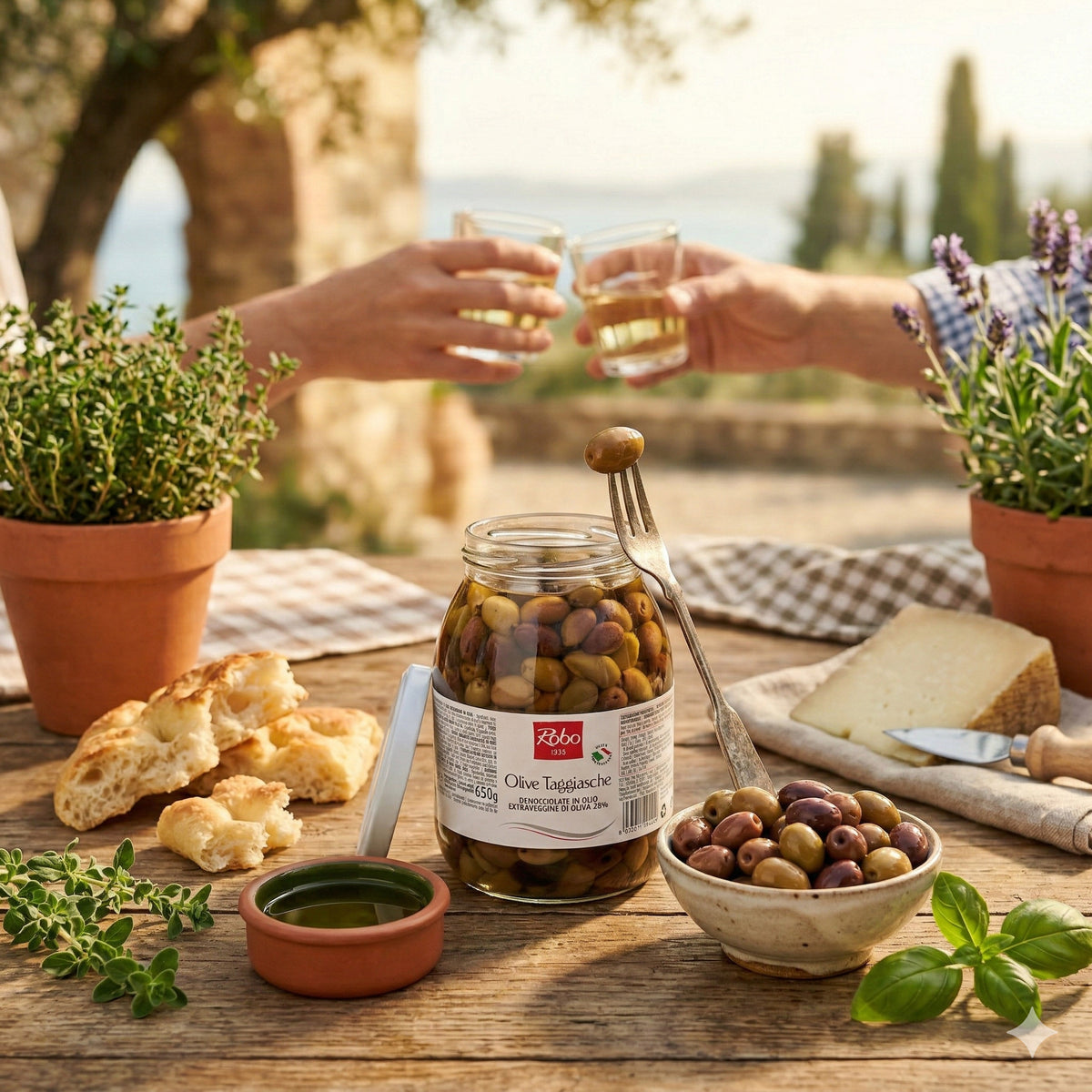 Pitted Taggiasche Olives in Extra Virgin Olive Oil
